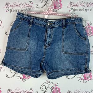 Ricki’s shorts y2k pockets mini buttons pockets back Denim Blue Women's Shorts